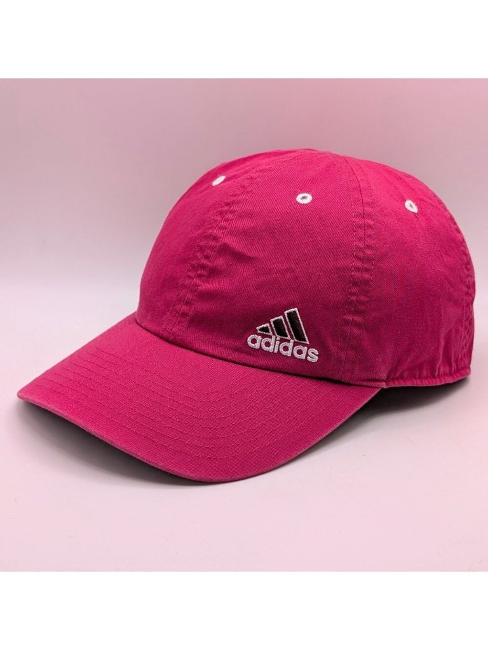 Adidas Pink Magenta White Hat Cap Workout Running Retro Y2K 90s Tennis Golf